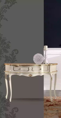 Tavolo consolle classico bianco camera da letto in legno stile barocco