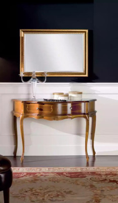 Lussuoso tavolo console in legno in camera da letto Classico marrone Lampada