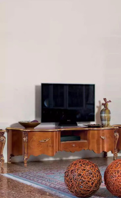 Mobile porta TV classico di lusso 2x Vetrina Mobili da soggiorno Parete soggiorno in legno