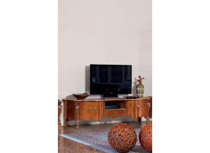 Mobile porta TV classico di lusso 2x Vetrina Mobili da soggiorno Parete soggiorno in legno