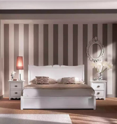Moderna camera da letto Letto 2x Comodini Comò Armadio Set