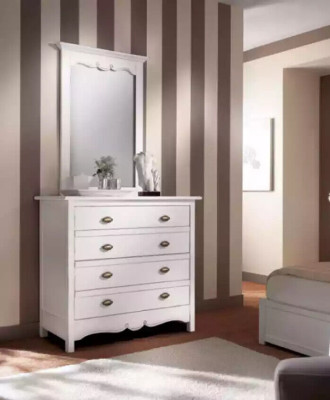 Moderna camera da letto Letto 2x Comodini Comò Armadio Set