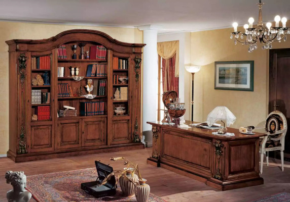 Scrivania in legno massiccio marrone Mobili per ufficio classici Scrivania per studio