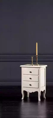 Mobili da notte di lusso Consolle Comodino in legno Bianco Nuovo.