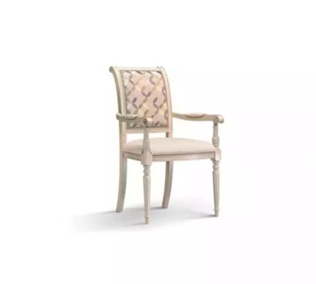 Sala da pranzo Sedie in legno Imbottite con braccioli Beige Design della sedia Poltrona