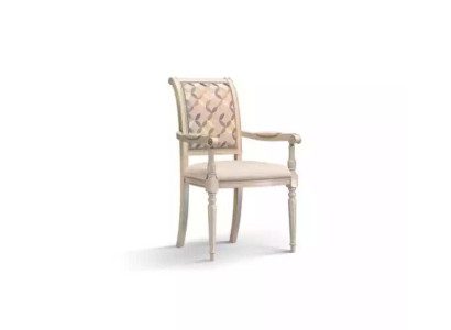 Sala da pranzo Sedie in legno Imbottite con braccioli Beige Design della sedia Poltrona