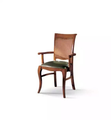 Sedia da pranzo di lusso in legno con schienale in legno, sedia classica da designer.