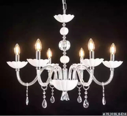 Lampadario a cristalli plafoniera Zeus Plafoniera bianca Lampada