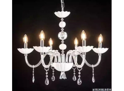 Lampadario a cristalli plafoniera Zeus Plafoniera bianca Lampada