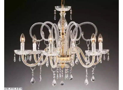 Lussuoso lampadario a soffitto in cristallo con lampade luminosa