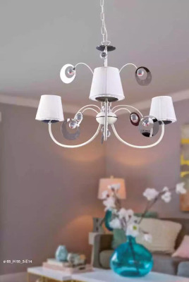 Lussuosa lampadario a 3 lampade stile Art Déco bianco nuovo