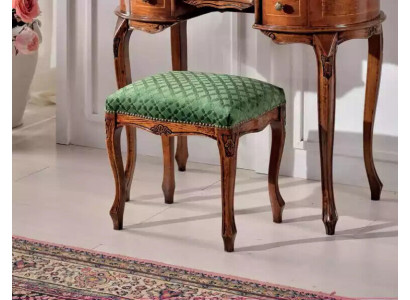 Sgabello in legno classico in tessuto per arredamento da camera da letto