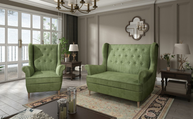 Divano Chesterfield imbottito 2+1 posti, divani imbottiti, divani componibili, divani.