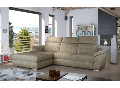 Divano Divano Angolare Design Moderno a L in Tessuto Textile