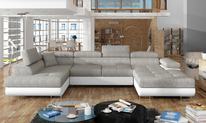 Tessuto divano a forma di U Divano d'angolo, moderno design divano nuovo