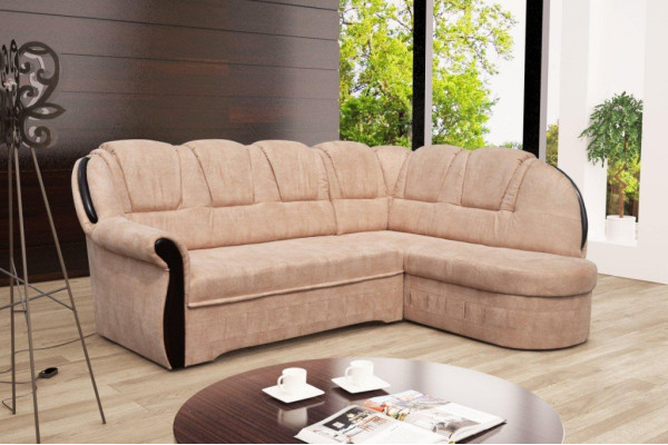 Divano composizione salotto angolare design moderno in tessuto a forma di L nuovi