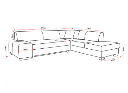 Design classico divano d'angolo Porto II funzione letto tessuto divani divano letto