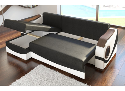 Divano angolare con design Perto, funzione letto, rivestimento in tessuto. Divani, sofà, letti.