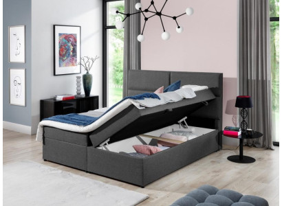 Letto design Chesterfield in tessuto per hotel, letto matrimoniale di lusso 180x200.