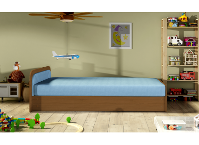 Moderno lettino per bambini in tessuto per letti in legno, divano letto per bambini, camera per bambini, nuovo.