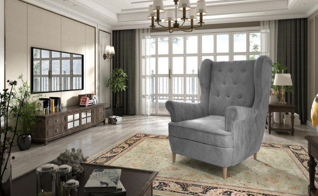 Divano Divano Poltrona Design Posti in Pelle Lounge Club Imbottito Lusso Orecchie