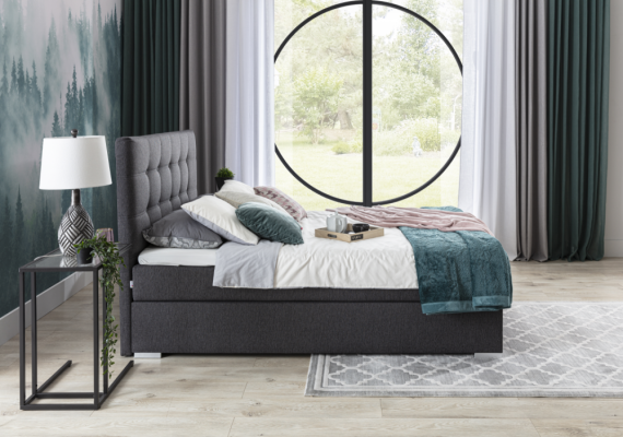 Set completo di materasso e topper Letto boxspring Letti imbottiti in tessuto textile