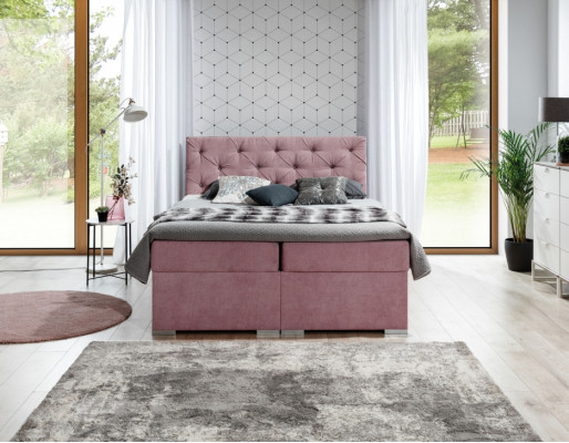 Cassettone letto letto imbottito Chesterfield, letto matrimoniale Big XXL design nuovo.