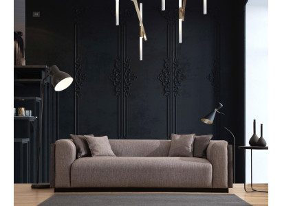 Divano da soggiorno 4 posti design moderno imbottito lusso nuovo marrone