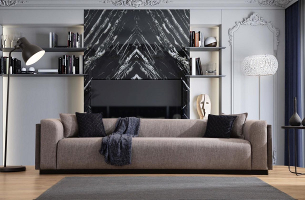 Sofà set da 4 3 posti design divano imbottito moderno gruppo set