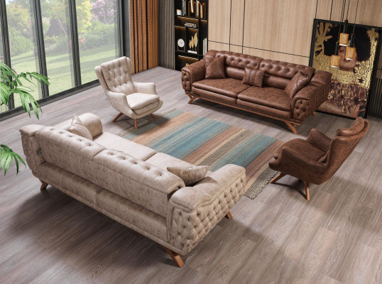 Divano Chesterfield in tessuto a tre posti sofas in ecopelle poltrone politic.