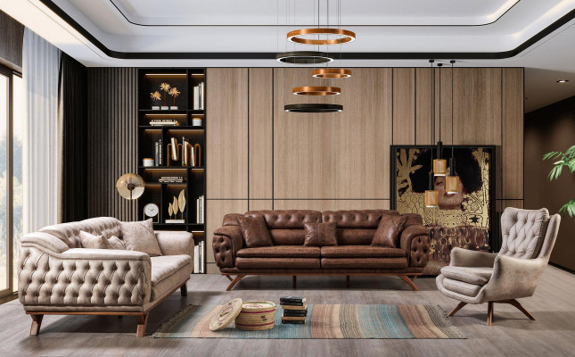 Chesterfield divano a 3 posti beige design divani imbottiti tessuto divano