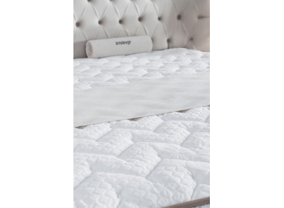 Set da camera da letto bianco Letto a box Chesterfield elegante 2 comodini 3 pezzi.