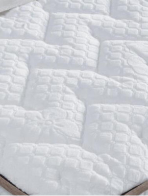 Set da camera da letto bianco Letto a box Chesterfield elegante 2 comodini 3 pezzi.