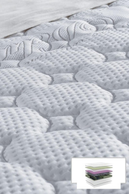 Set da camera da letto bianco, design letto stile moderno, 2 comodini, boxspring 3 pezzi, nuovo