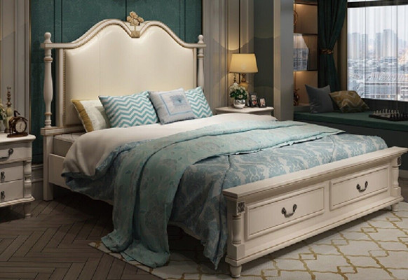 Letto imbottito di lusso design doppio letti da hotel reale in stile barocco mobili moderni