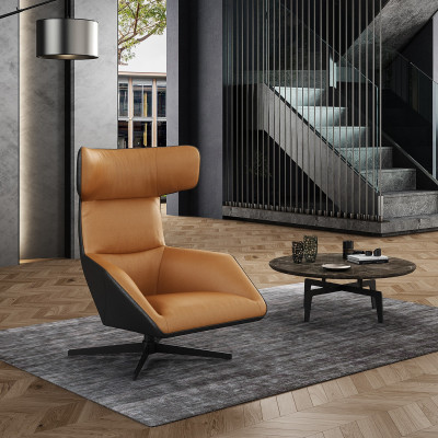 Mobili di design di lusso Poltrona di design moderna 75 x 101cm Pelle Soggiorno