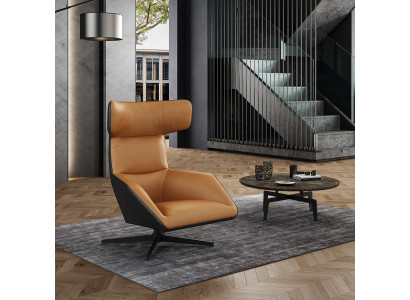 Mobili di design di lusso Poltrona di design moderna 75 x 101cm Pelle Soggiorno