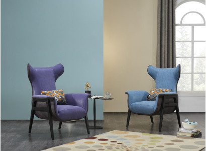 Poltrona moderna imbottita relax con schienale alto divano divano poltrona club design.