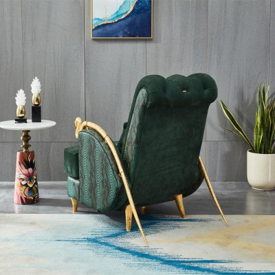 Sedia Design Bat easy relax Club Lounge singolo imbottito tessuto pelle