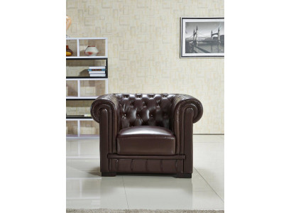 Chesterfield poltrona divano TV 1 posto in pelle.
