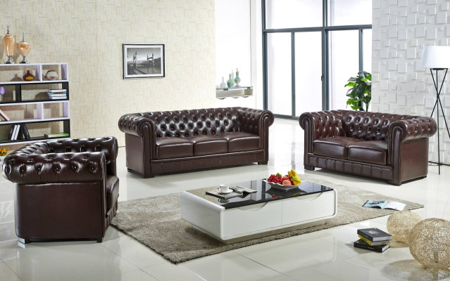 Chesterfield poltrona divano TV 1 posto in pelle.