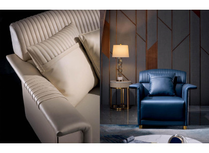 Classica poltrona in pelle da designer per lounge club, singola poltrona da relax.