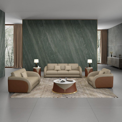 Divano in pelle Divano Composizione per soggiorno a due posti Design moderno Divano a due posti in vera pelle