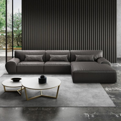 Design angolo divano a L forma Moderno Divani Divano in pelle Composizione salotto Sedia Divano