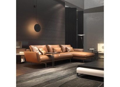 Divano a L in pelle, divano angolare, divano a forma di L, divano ad angolo moderno.