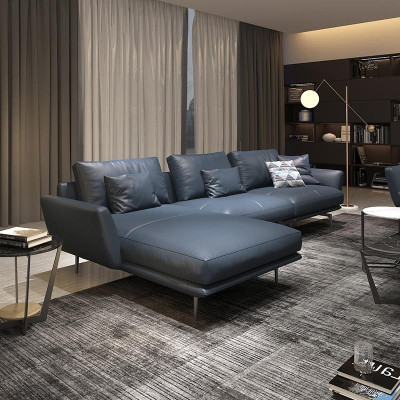 Divano a L in pelle, divano angolare, divano a forma di L, divano ad angolo moderno.