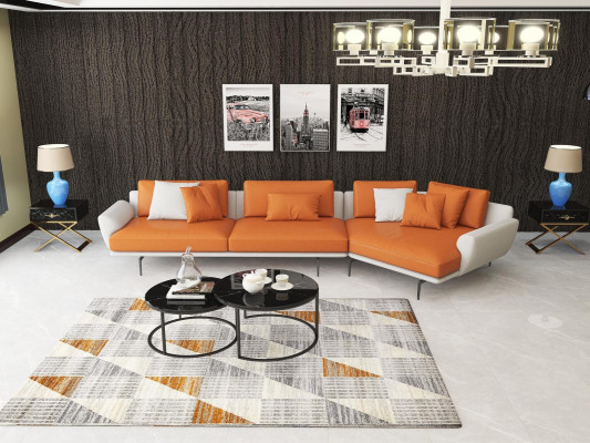Divano ad angolo in tessuto a L- Forma Soggiorno Composizione Arredamento Design Moderno Divano Nuovo Divani