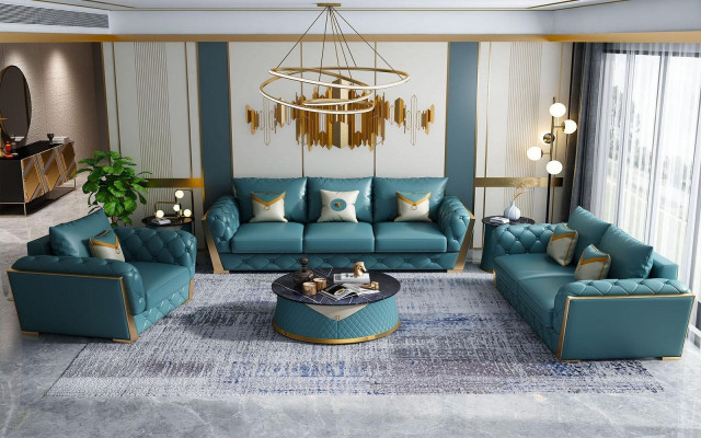 Divano componibile 3+2 posti, divano, divano imbottito, divani in pelle