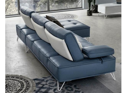 Soggiorno Divano Imbottito Tessuto Pelle Set Divano angolare a L L-Shaped Sofa