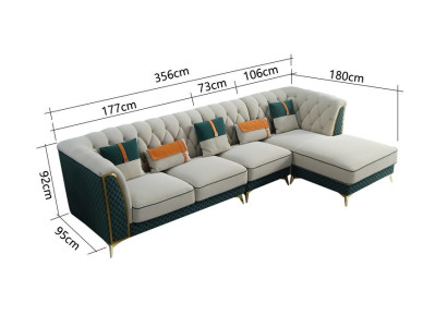Divano angolare in pelle a forma di L Design Moderno Set per il soggiorno.